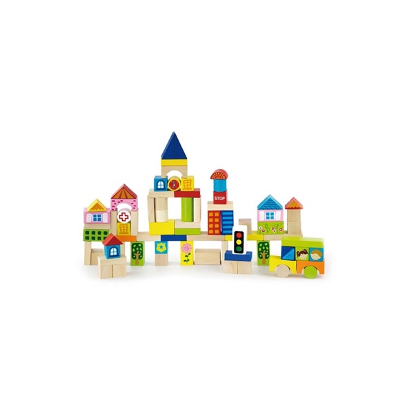 Wooden blocks for kids Viga City 75 pieces