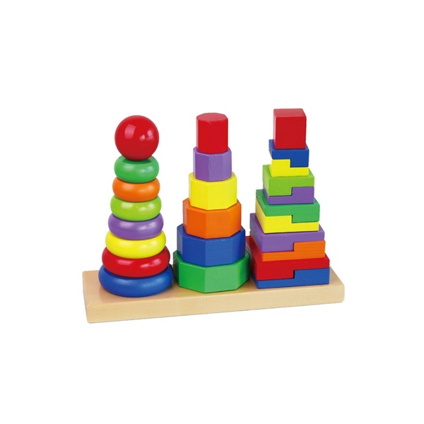 Wooden coloured pyramids for children Viga