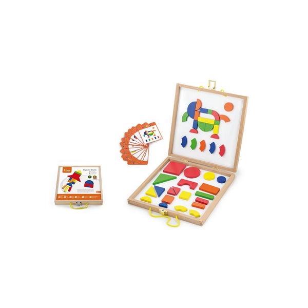 Wooden case with magnetic blocks for children Viga