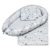 Luxury baby nest with blankets New Baby white and grey stars