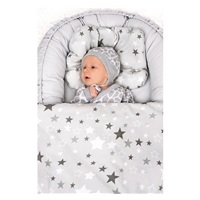 Luxury baby nest with blankets New Baby white and grey stars