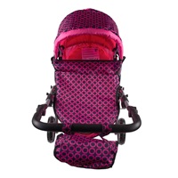 PlayTo Viola Deep Stroller for Dolls Pink and Black