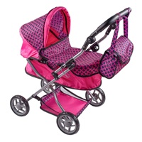 PlayTo Viola Deep Stroller for Dolls Pink and Black