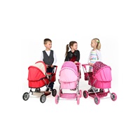 PlayTo Viola Deep Stroller for Dolls Pink and Black