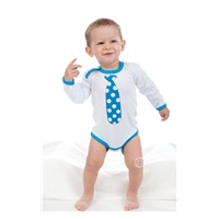 New Baby printed body with turquoise tie, size 62 (3-6m)