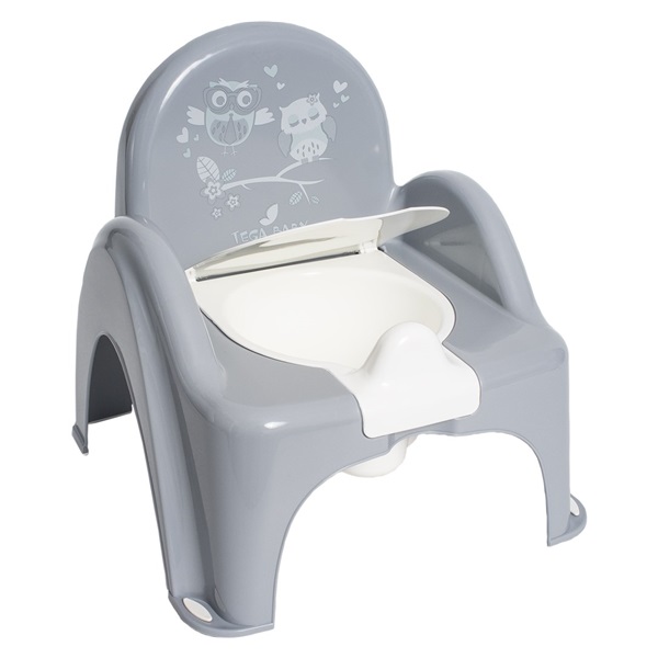 Play potty with lid Owls grey