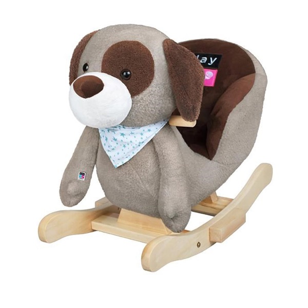 Rocking toy with melody PlayTo doggy grey-brown