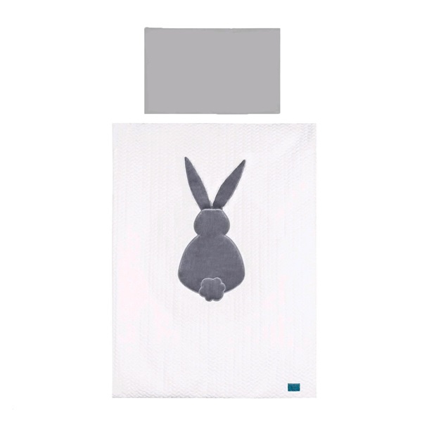 5-part bed linen Belisima Rabbit 90/120 white-grey