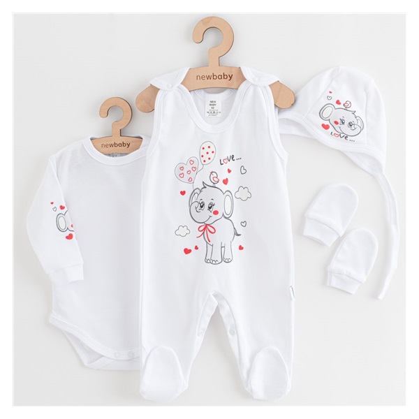 New Baby Elephant 4-piece set white and grey, size 62 (3-6m)