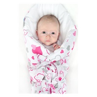 Classic lace-up wrap New Baby pink hearts