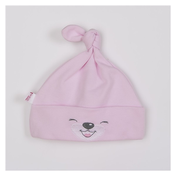 Cotton baby cap Bobas Fashion Lucky pink, size 62 (3-6m)