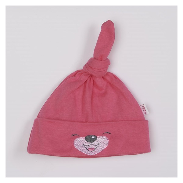 Cotton baby cap Bobas Fashion Lucky dark pink, size 62 (3-6m)