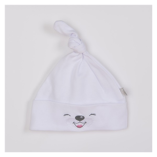 Cotton baby cap Bobas Fashion Lucky white, size 62 (3-6m)