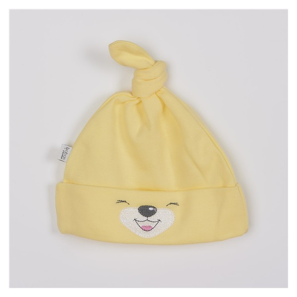 Cotton baby cap Bobas Fashion Lucky yellow, size 68 (4-6m)