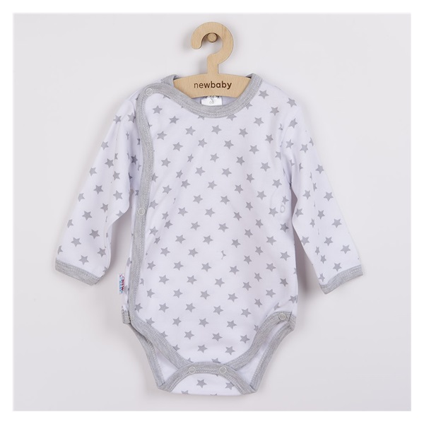 New Baby Classic II baby body grey with stars, size 62 (3-6m)