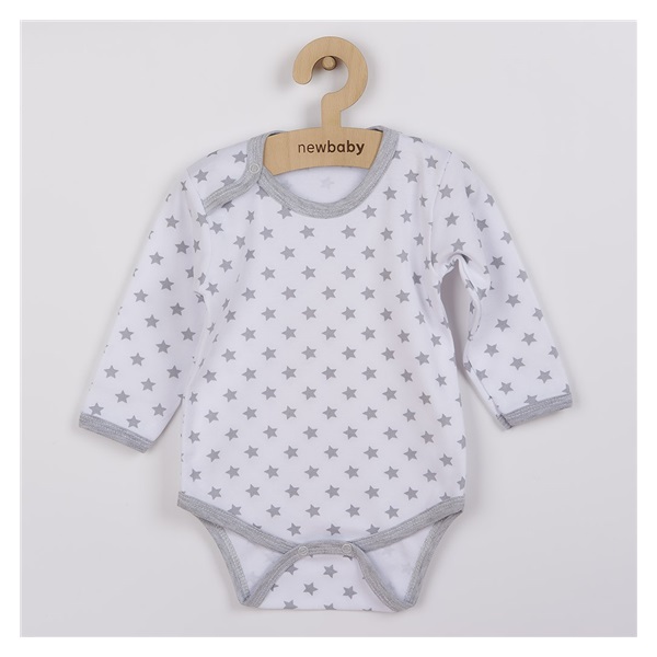 Baby body New Baby Classic II grey with stars, size 80 (9-12m)