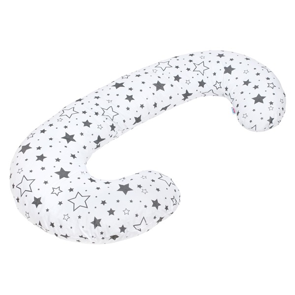 Universal C-shaped nursing pillow New Baby stars grey