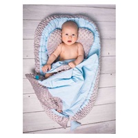 Baby nest with blanket Minky Sweet Baby Belisima blue