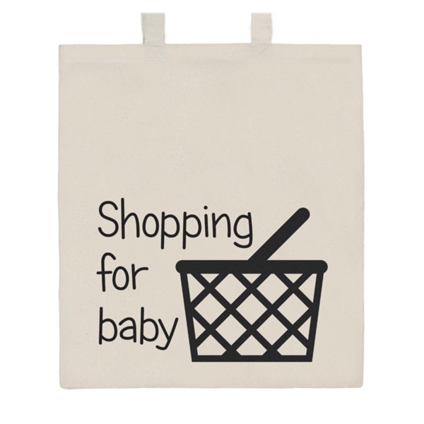 Cotton shopping bag natural with print New Baby