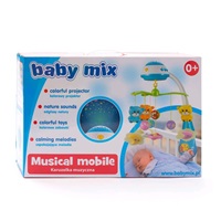 Carousel above the crib with light projector Baby Mix grey