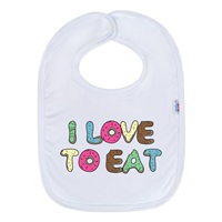 Baby cotton bib New Baby I LOVE TO EAT