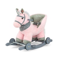 Rocking horse with melody and wheels Milly Mally Polly pink