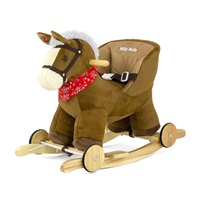 Rocking horse with melody and wheels Milly Mally Polly brown