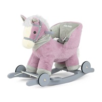 Rocking horse with melody and wheels Milly Mally Polly purple