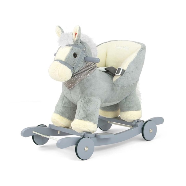 Rocking horse with melody and wheels Milly Mally Polly grey