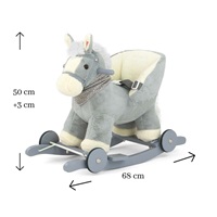 Rocking horse with melody and wheels Milly Mally Polly grey