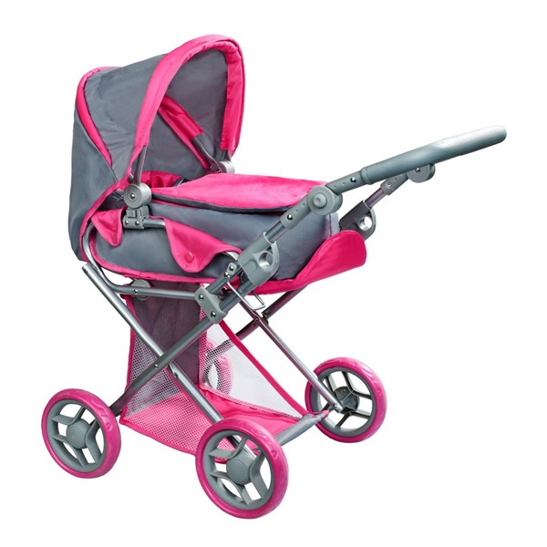 Baby Mix Elsa multifunctional doll stroller grey-pink