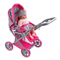 Baby Mix Elsa multifunctional doll stroller grey-pink