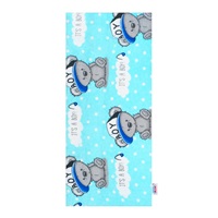 Flannel nappy with print New Baby blue BOY