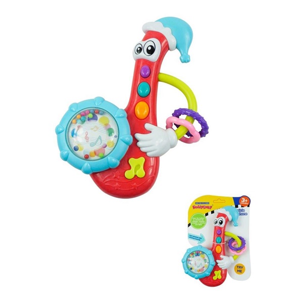 Baby Mix baby rattle with melody saxophone red