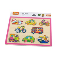 Children‘s wooden puzzle with handles Viga Vehicles