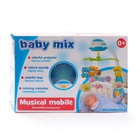 Carousel above the crib with light projector Baby Mix red