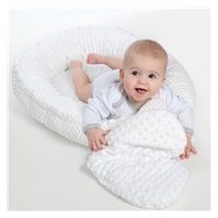 Luxury nest with pillow and blanket New Baby from Minky Heart white