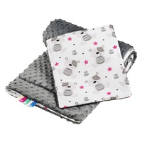 Reversible Minky Stroller Set New Baby teddy grey