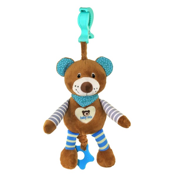 Educational playing plush toy with clip Baby Mix teddy bear
