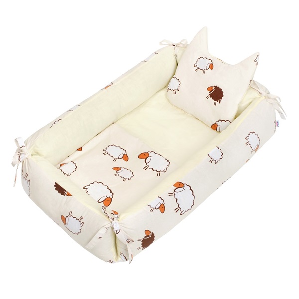 Multifunctional nest with pillow and blanket New Baby sheep beige