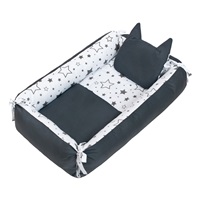 Multifunctional nest with pillow and blanket New Baby stars grey