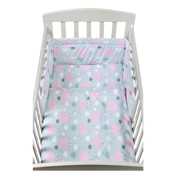 3-piece bedding New Baby 90/120 cm puffs pink