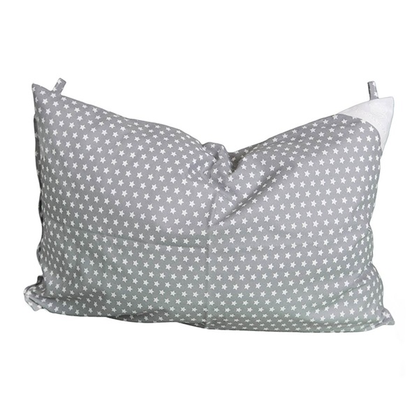 Pillowcase grey with stars - 60x40cm