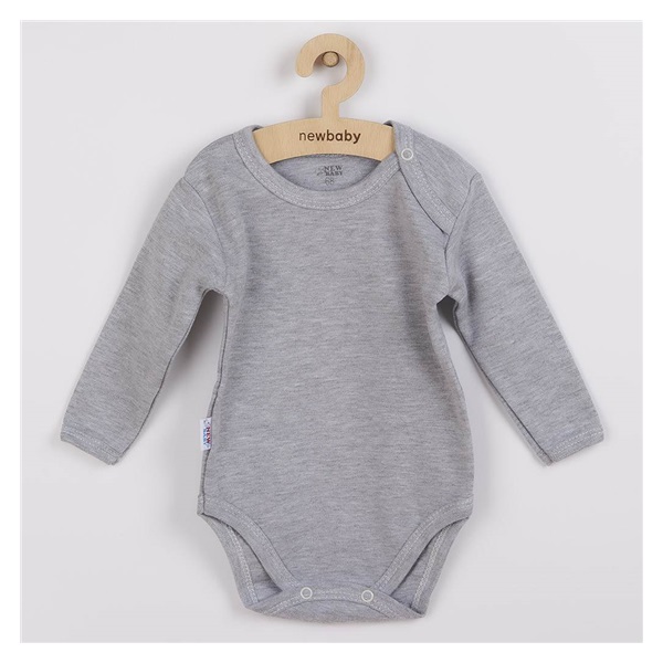 New Baby Baby Pastel Gray Highlighter Baby Bodysuit with Long Sleeves, size 74 (6-9m)