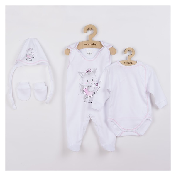 4-Piece New Baby Kitty White and Pink, size 56 (0-3m)