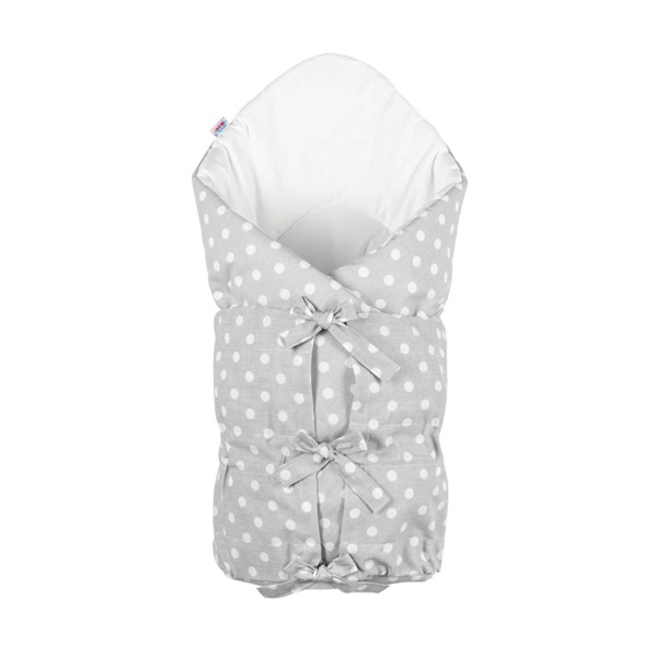 Classic lace-up wrap New Baby grey with polka dots