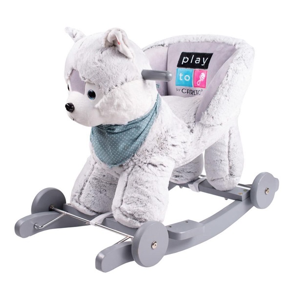 Rocking toy with melody and wheels PlayTo husky