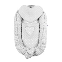 Luxury nest with pillow and blanket New Baby from Minky Heart grey