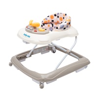 Baby Mix baby walker with steering wheel and silicone wheels beige