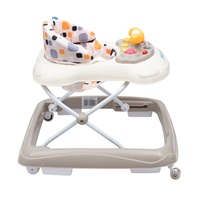 Baby Mix baby walker with steering wheel and silicone wheels beige